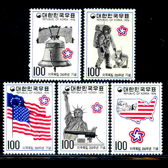 미국독립200주년(5완/NO.C724~728)-VF-1976.5.8일