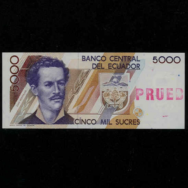 ECUADOR-⵵-P128s2-SPECIMEN(PRUEB-߾)-JUAN MONTALVO(ľ Ż-۰).GALAPAGOS PENGUIN.TORTOISE.CORMORAN-5.000 SUCRES-1992
