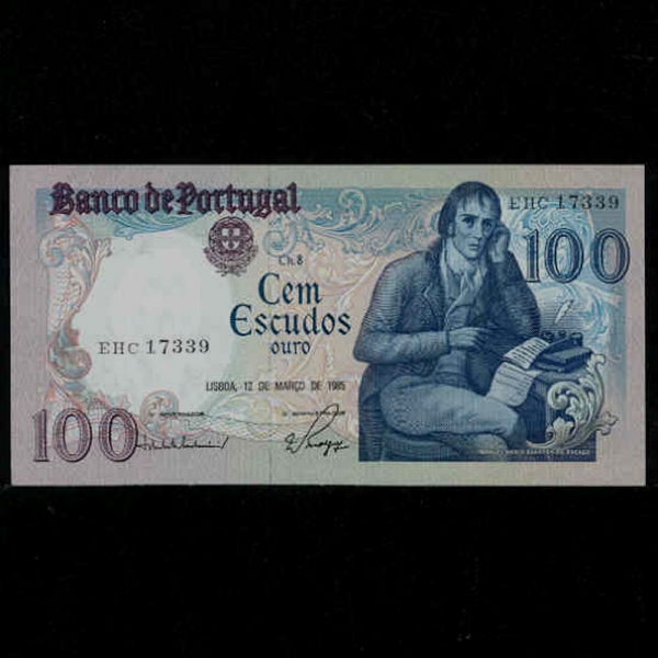 PORTUGAL-포르투갈-P178b-MANUEL M.B.DU BOCAGE(마누엘 마리아 바르보사-시인)-100 ESCUDOS-1981년