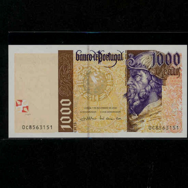PORTUGAL-포르투갈-P188d-PEDRO ALVARES CABRAL(페드로 알바레스 카브랄-탐험가)-1.000 ESCUDOS-2000년
