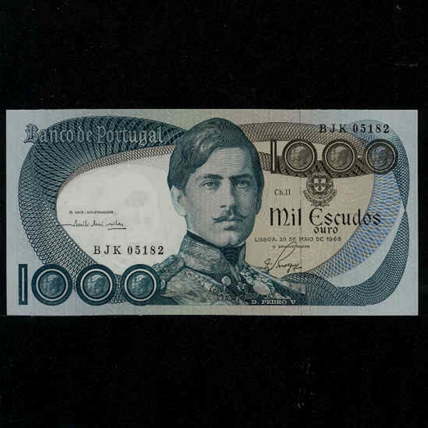 PORTUGAL-포르투갈-P175a-DOM PEDRO 5세(페드로-왕)-1.000 ESCUDOS-1968년