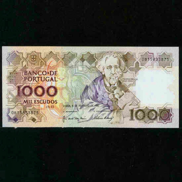 PORTUGAL-포르투갈-P181i-TEOFILE BRAGA(테오필로 브라가-작가)-1.000 ESCUDOS-1992년
