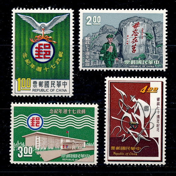 REPUBLIC OF CHINA(중화민국)-#1475~8(4종)-POSTAL SERVICE(우편물 수송)-1966.3.20일