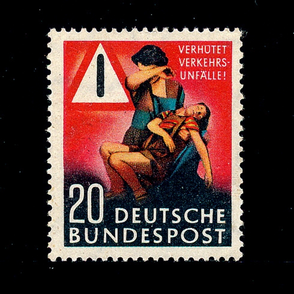 GERMANY(독일)-#694-20pf-PREVENT TRAFFIC ACCIDENTS(교통사고 예방)-1953.3.30일