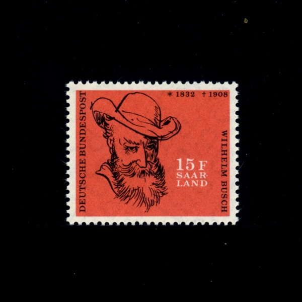 SAAR(자르 보호국)-#310-15f-WILHELM BUSCH(빌헬름 부쉬)-1958.1.9일