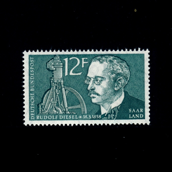 SAAR(자르 보호국)-#312-12f-RUDOLF DIESEL(루돌프 디젤)-1958.3.18일