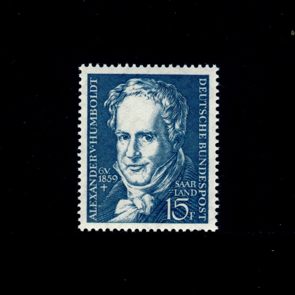 SAAR(자르 보호국)-#322-15f-ALEXANDER VON HUMBOLDT(알렉산더 폰 훔볼트)-1959.5.6일