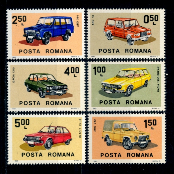 ROMANIA(縶Ͼ)-#3129~34(6)-ROMANIAN-MADE VEHICLES(縶Ͼ ڵ )-1983.5.3