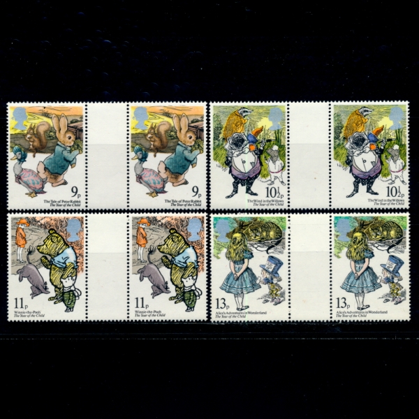 GREAT BRITAIN(영국)-GUTTER PAIR-#867~70(4종)-CHIDREN\