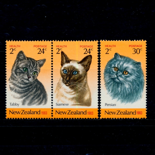 NEW ZEALAND(뉴질랜드)-#B115~7(3종)-CATS(고양이)-1983.8.3일