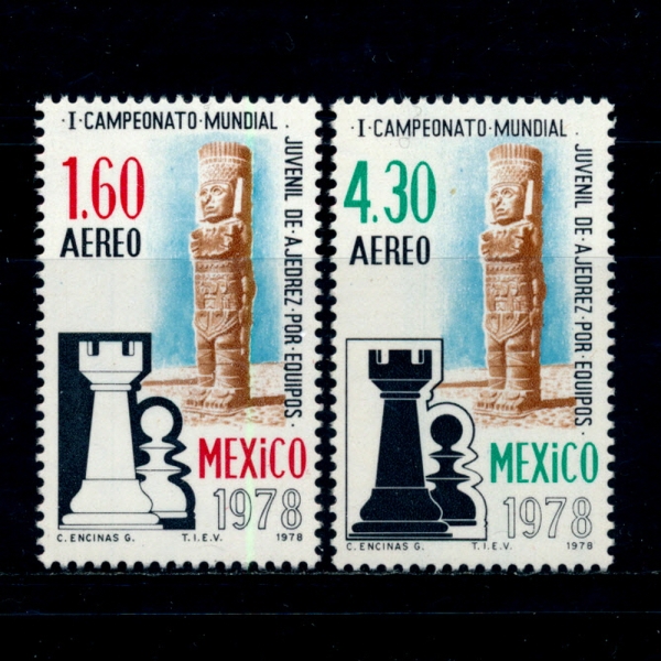 MEXICO(߽)-#C577~8(2)-MAYAN FIGURE, CASTLE AND PAWN( ,,)-1978.8.19