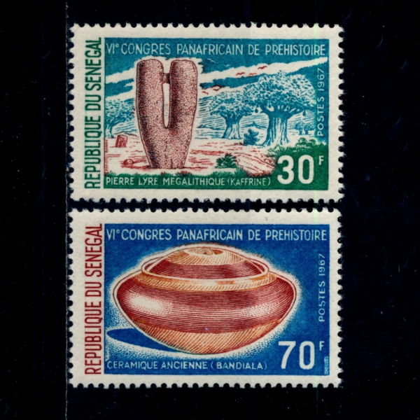 SENEGAL(װ)-#295~6(2)-LYRE-SHAPED MEGALITH, KAFFRINE AND ANCIENT COVERED BOWL, BANDIALA(Ź  ż, ī/  ׸, ݵ)-1967.12.2