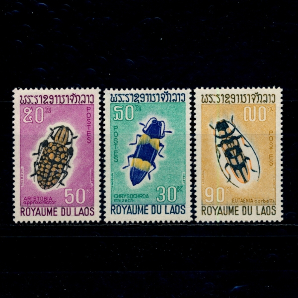 LAOS(라오스)-#171~3(3종)-INSECTS(곤충)-1968.8.28일