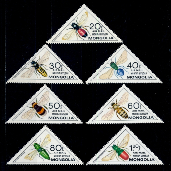 MONGOLIA(몽골)-#C129~35(7종)-INSECTS(곤충)-1980.2.25일