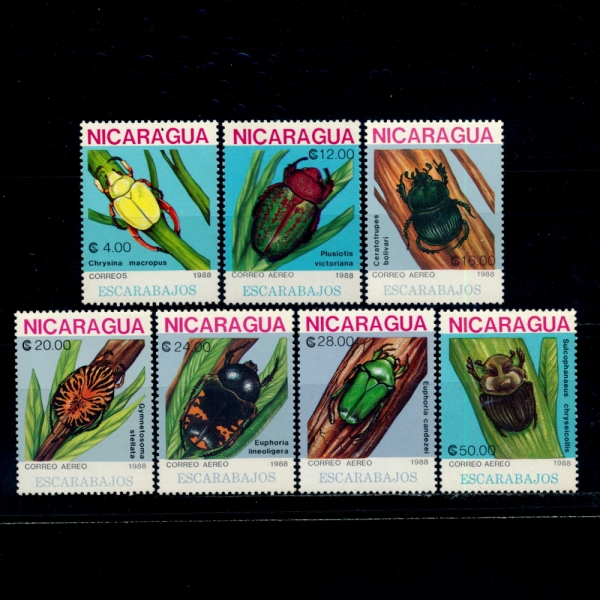NICARAGUA(니카라과)-#1726~32(7종)-INSECTS(곤충)-1988.11.10일