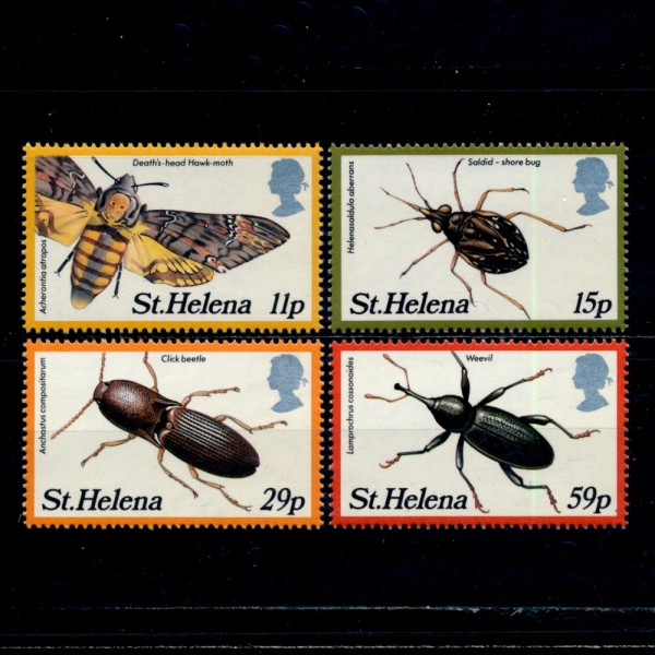 ST.HELENA(세인트 헬레나)-#386~9(4종)-INSECTS(곤충)-1983.4.22일