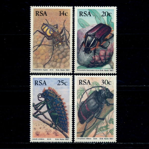 SOUTH AFRICA(남아프리카공화국)-#690~3(4종)-BEETLES(딱정벌레)-1987.3.6일