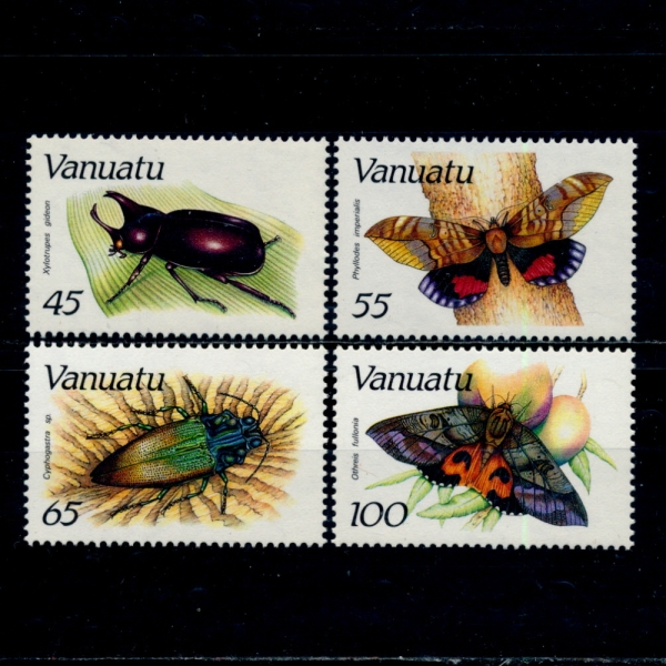 VANUATU(바누아투)-#457~60(4종)-INSECTS(곤충)-1987.9.22일