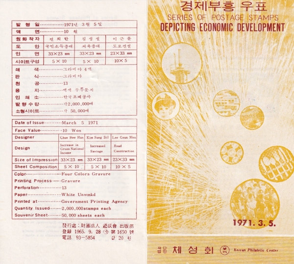 경제부흥-제3집-우표발행 안내카드-1971.3.5일
