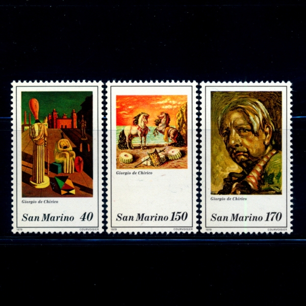 SAN MARINO(산마리노)-#975~7(3종)-GIORGIO DE CHIRICO(조르지오 데 키리코)-1979.12월