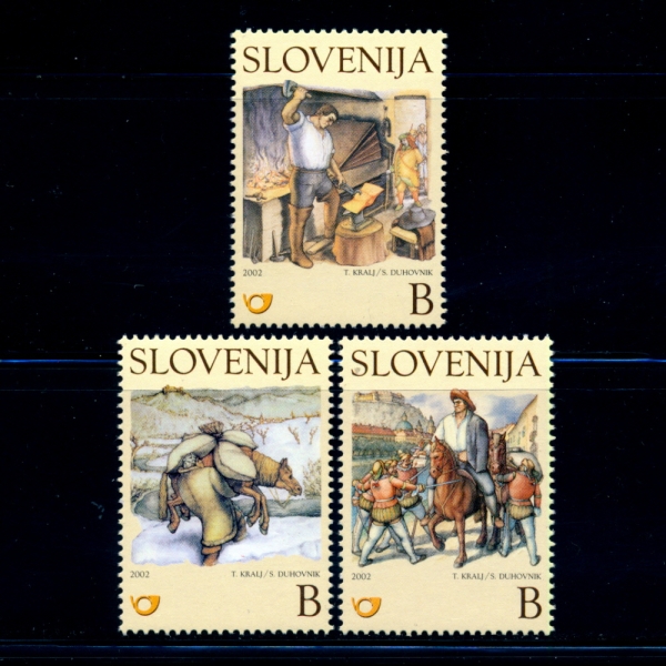 SLOVENIA(κϾ)-#489~91(3)-MARTIN KRPAN AND FRAN LEVSTIK(ƾ ũ, 꽺Ƽũ)-2002.3.21