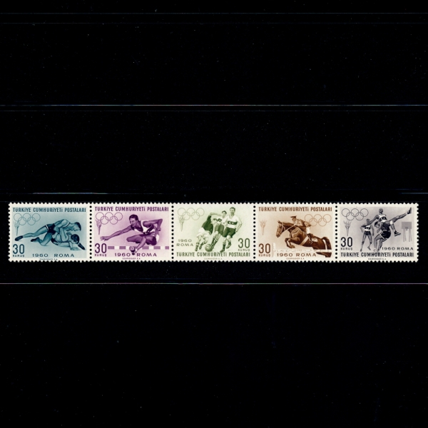 TURKEY(Ű)-#1488~92(5)-17TH OLYMPIC GAMES, ROME. 1960(17ȸ θ ϰ ø 1960)-1960.8.25