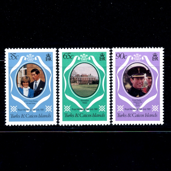 TURKS & CAICOS ISLANDS(ũ Ŀ )-#486~8(3)-PRINCE CHARLES AND LADY DIANA(Ȳڿ ֳ̾)-1981.6.23