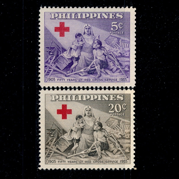 PHILIPPINES(ʸ)-#627~8(2)-RED CROSS()-1956.8.30