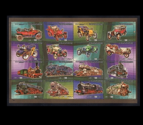 LIBYA()-SHEET-#1190a~p(16)-AUTOMOBILES LOCOMOTIVES(ڵ, )-1984.4.1