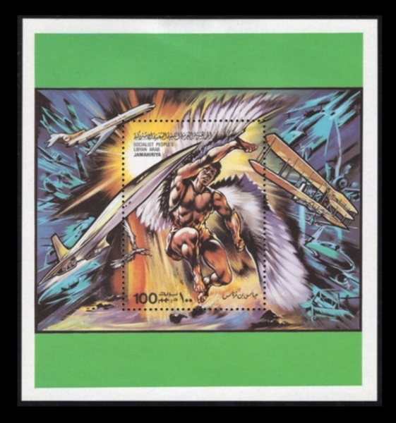 LIBYA()-SOUVENIR SHEET-#774-ICARUS FALLING(īν)-1978.12.26
